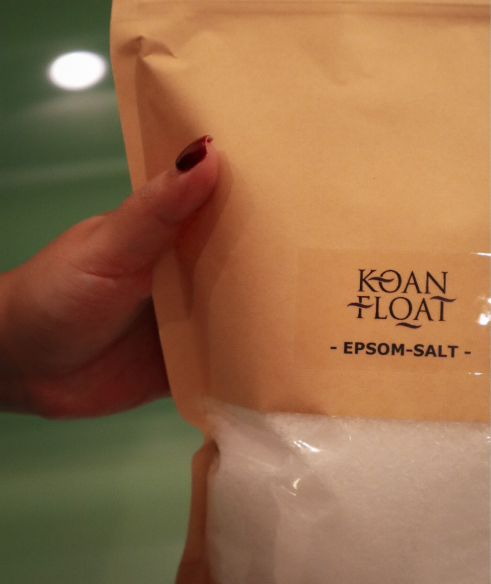  Close-up of pure Epsom salt used to create the float solution at Koan Float Amsterdam